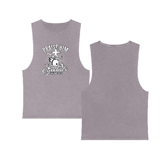 drumsticks Drum Music Christian Drummer church Double Sided Mineral Wash Tank Tops