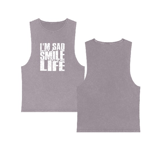 Fight Depression Prevention Mental Awareness Double Sided Mineral Wash Tank Tops