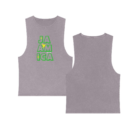 Jamaica Established 1962 Doctor Bird Unisex Double Sided Mineral Wash Tank Tops