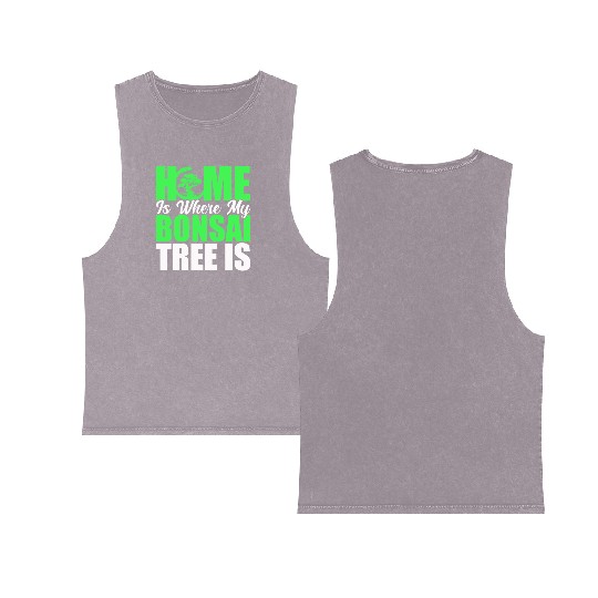 Bonsai Tree Owner Gift Bonsai Tree Gardening Double Sided Mineral Wash Tank Tops