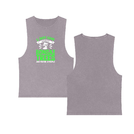 Bonsai Tree Owner Gift Bonsai Tree Gardening Double Sided Mineral Wash Tank Tops