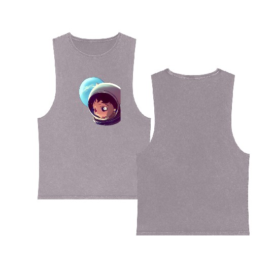Gift Space Astronaut Double Sided Mineral Wash Tank Tops