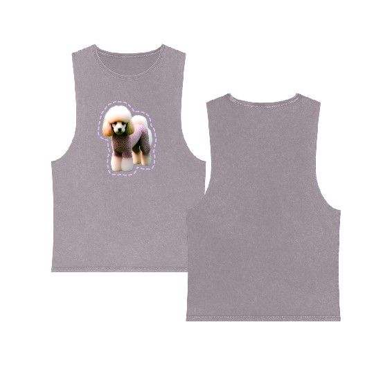 Poodle dog potrait | poodle potrait | pet potrait Double Sided Mineral Wash Tank Tops