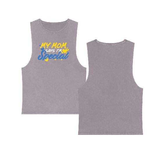 Down Syndrome Awareness Special Education Gifts Double Sided Mineral Wash Tank Tops