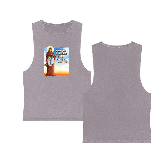 Saint Zita Catholic Patron Maids Waiter Homemakers Double Sided Mineral Wash Tank Tops
