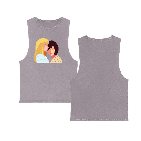 lesbian lgbtq pride valentine day 2023 valentines Double Sided Mineral Wash Tank Tops