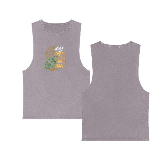 Germany Oktoberfest - Beer Skull Double Sided Mineral Wash Tank Tops
