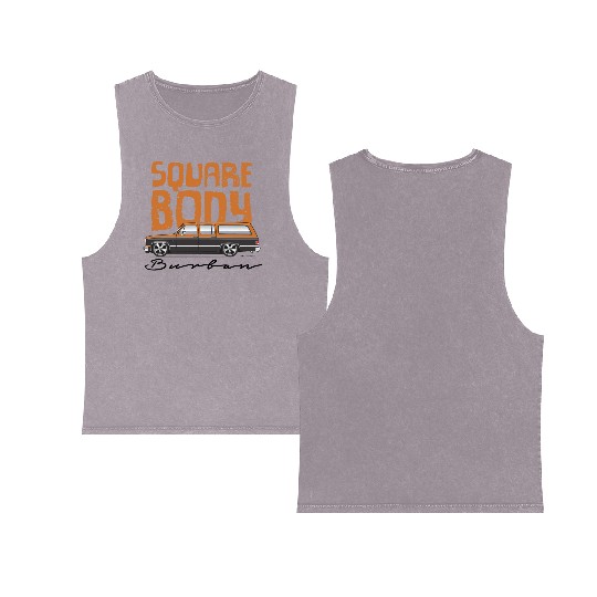 square Burnt Orange Double Sided Mineral Wash Tank Tops