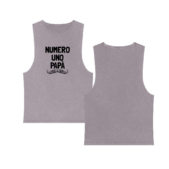 Numero Uno Papa Italian Dad Father's Number 1 Dad Double Sided Mineral Wash Tank Tops