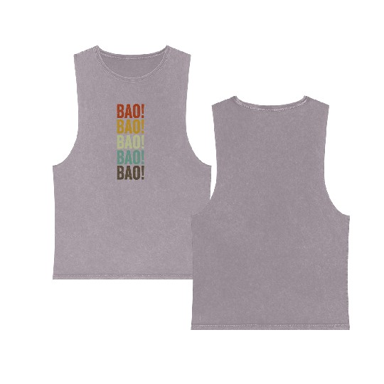 Bao! Dim Sum Lover Chinese Food Dumplings Bao Double Sided Mineral Wash Tank Tops