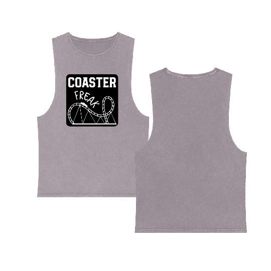 Roller Coaster freak Double Sided Mineral Wash Tank Tops