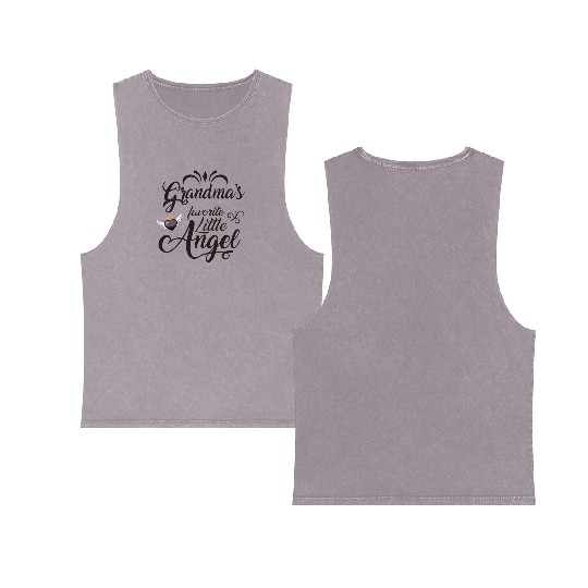 Grandma's Favorite Little Angel Double Sided Mineral Wash Tank Tops