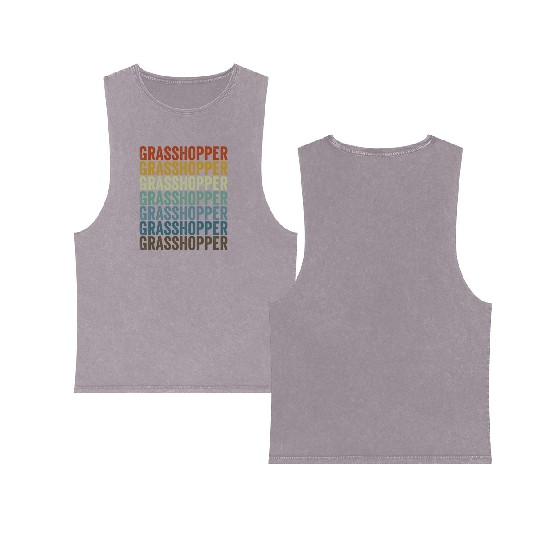 Grasshopper Entomologist Insect Lover Grasshopper Double Sided Mineral Wash Tank Tops