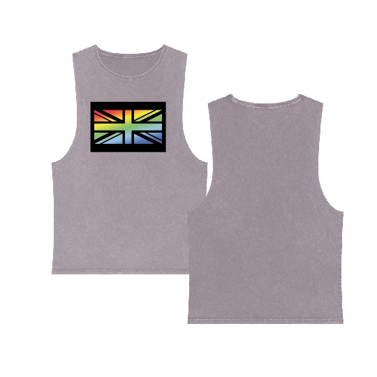 Union Jack / Rainbow Flag (Britain / UK / Poster) Double Sided Mineral Wash Tank Tops