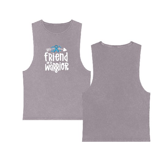 Friend Of A Warrior Support Team Prostate Cancer Double Sided Mineral Wash Tank Tops