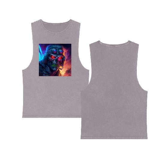 ZOMBIE IRON MAIDEN (version 9) Double Sided Mineral Wash Tank Tops