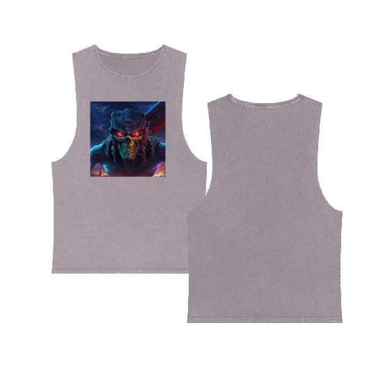 ZOMBIE IRON MAIDEN (version 11) Double Sided Mineral Wash Tank Tops