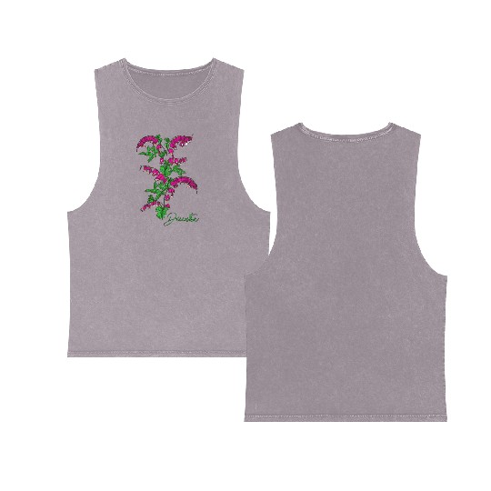 Bleeding heart flower Dicentra Bleeding heart Double Sided Mineral Wash Tank Tops