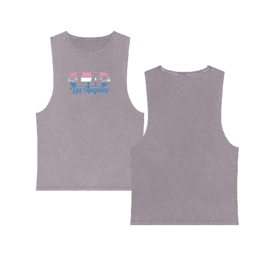Los Angeles LA California Gift Double Sided Mineral Wash Tank Tops