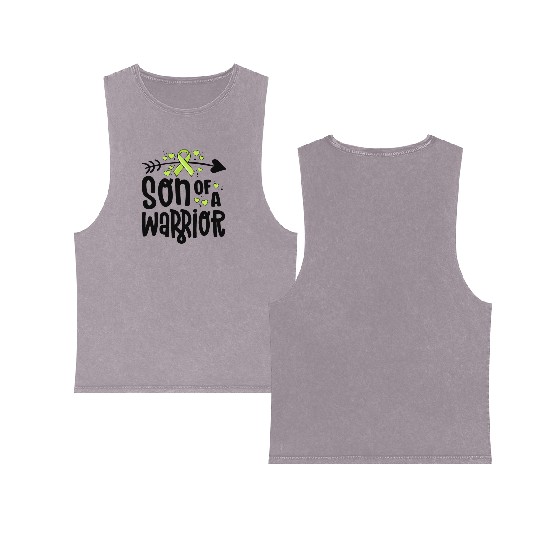 Son Of A Warrior Lymphoma Cancer Awareness Family Double Sided Mineral Wash Tank Tops