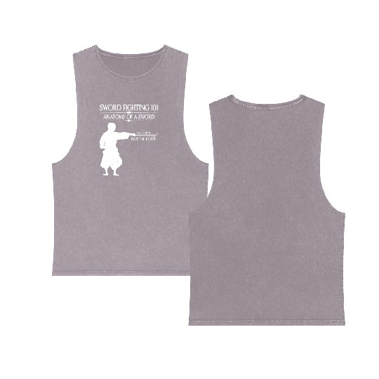Sword Fighting 101 Anatomy Of A Sword 7 Double Sided Mineral Wash Tank Tops