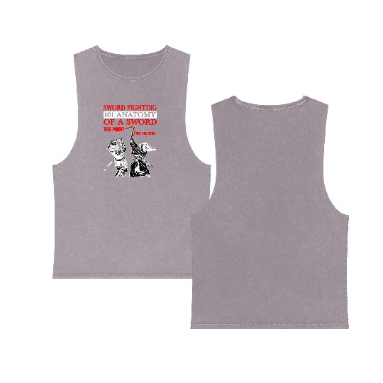 Sword Fighting 101 Anatomy Of A Sword 5 Double Sided Mineral Wash Tank Tops