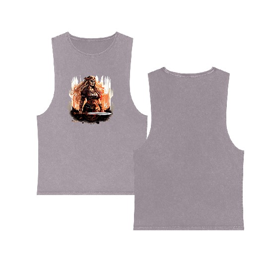 Shield-maiden or Shieldmaiden Amazon Double Sided Mineral Wash Tank Tops