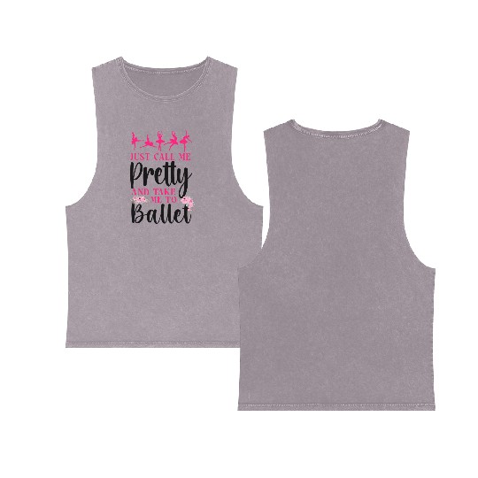 Ballet Dancer Dance Girl Ballerina Double Sided Mineral Wash Tank Tops