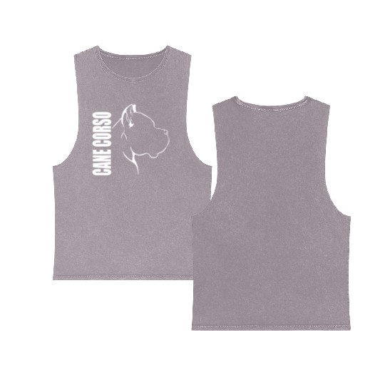 Proud Cane Corso Profile dog mom Double Sided Mineral Wash Tank Tops