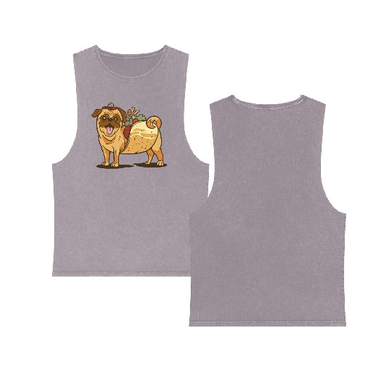 Mexican pug Double Sided Mineral Wash Tank Tops
