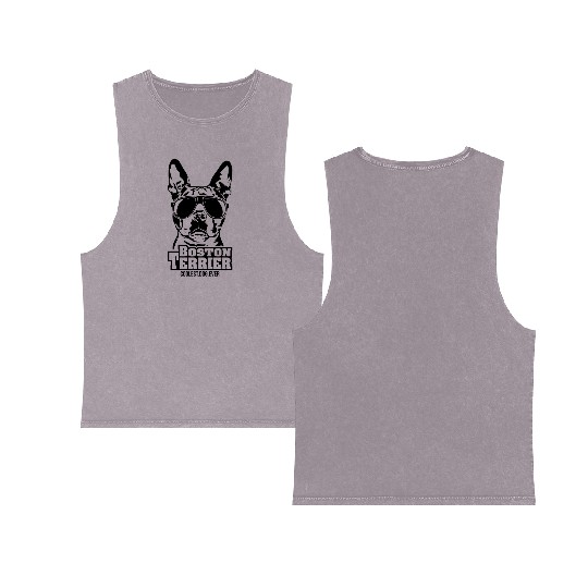 Boston Terrier coolest dog ever dog mom Double Sided Mineral Wash Tank Tops