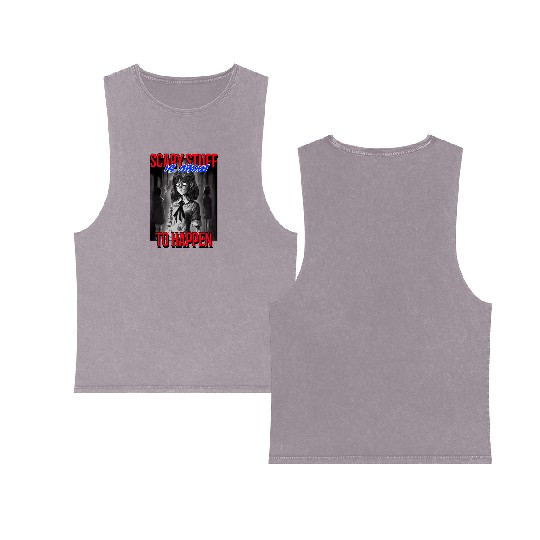 Anime Themed Design Double Sided Mineral Wash Tank Tops