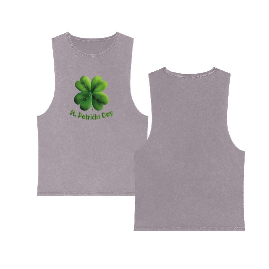 St Patricks Day, Happy Saint Patrick's Day Double Sided Mineral Wash Tank Tops