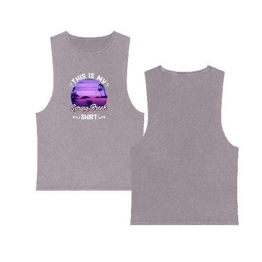 Party Sun Beach This is my Spring Break Double Sided Mineral Wash Tank Tops