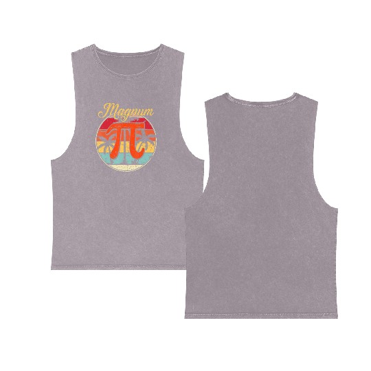 Magnum Pi Math Pi Day Retro Double Sided Mineral Wash Tank Tops
