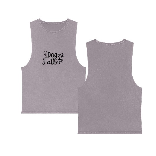 dog father Double Sided Mineral Wash Tank Tops