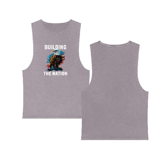 Building the Nation American Bald Eagle America Double Sided Mineral Wash Tank Tops