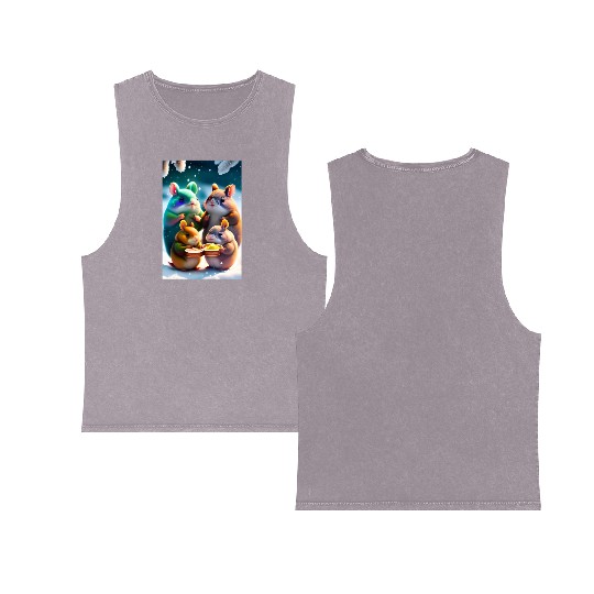 Cute Totoro Double Sided Mineral Wash Tank Tops