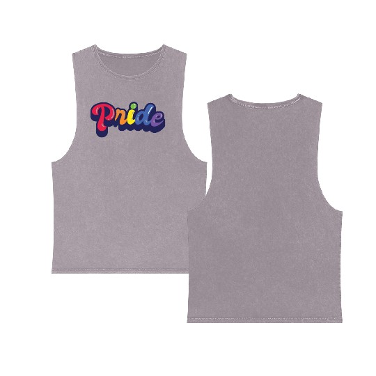 Gay/lesbian Pride retro pride month Double Sided Mineral Wash Tank Tops
