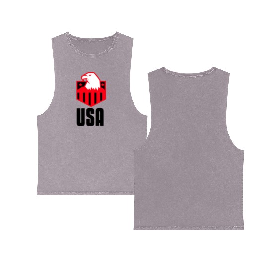 USA eagle Double Sided Mineral Wash Tank Tops