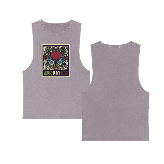 Music Concert Events Double Sided Mineral Wash Tank Tops