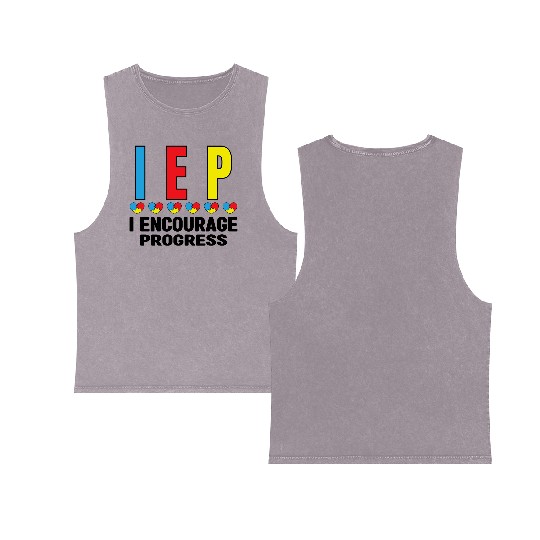 Special Education Autism Teacher Double Sided Mineral Wash Tank Tops