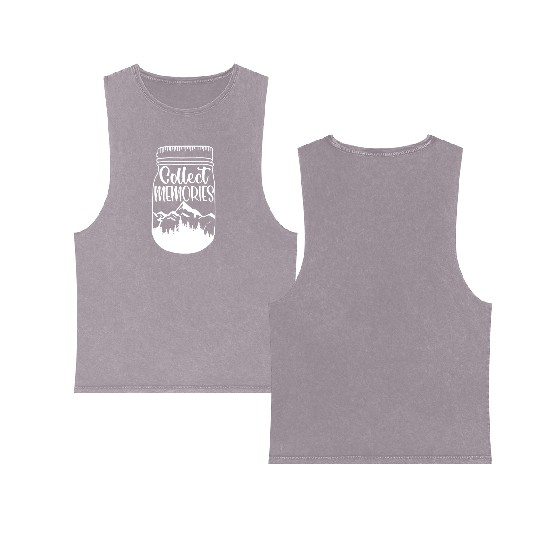 Collect Memories Camping Wanderlust Outdoors Double Sided Mineral Wash Tank Tops