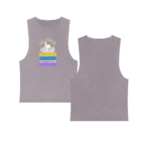 Bladder Cancer Warrior Bladder Cancer Awareness Double Sided Mineral Wash Tank Tops
