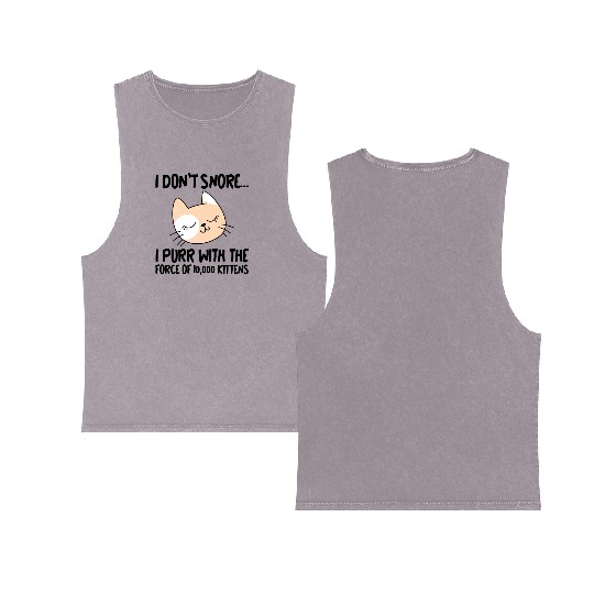I Purr With The Force Of 10,000 Kittens 1 Double Sided Mineral Wash Tank Tops