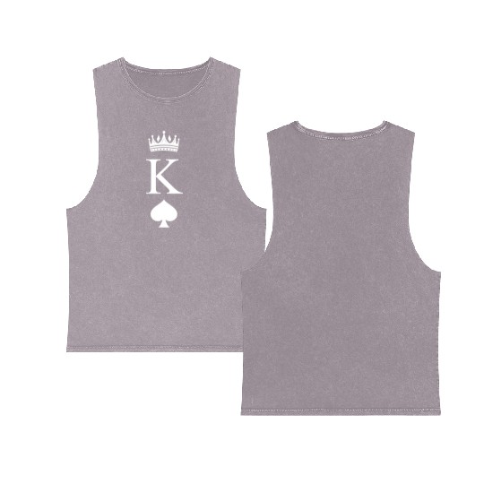 King of Spades - Boyfriend gift for Valentine's Double Sided Mineral Wash Tank Tops