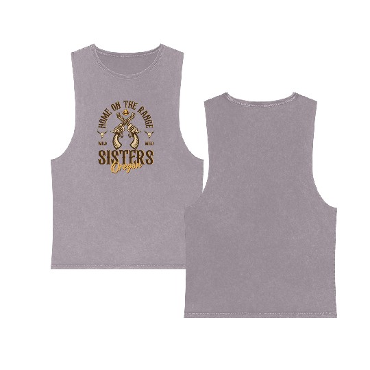 Sisters Oregon wild west town Double Sided Mineral Wash Tank Tops