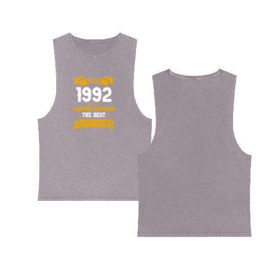 April 1992 Birthday Surprise Double Sided Mineral Wash Tank Tops