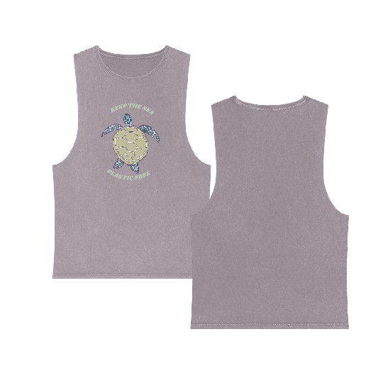 keep sea plastic free Double Sided Mineral Wash Tank Tops