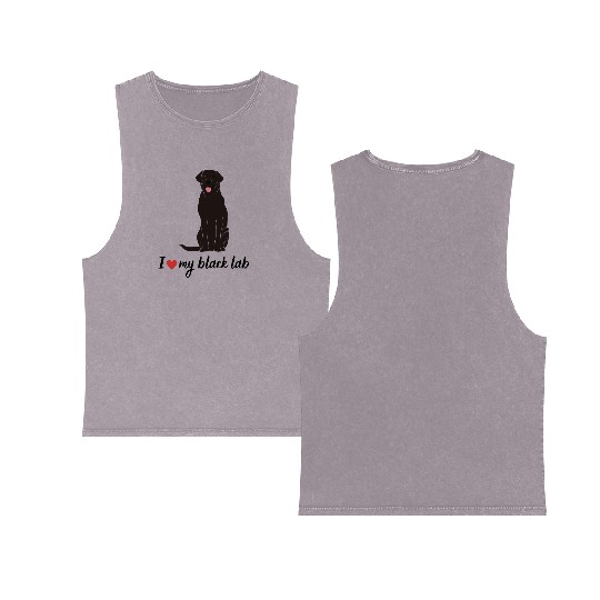 I love my black lab labrador Gift Lover Double Sided Mineral Wash Tank Tops